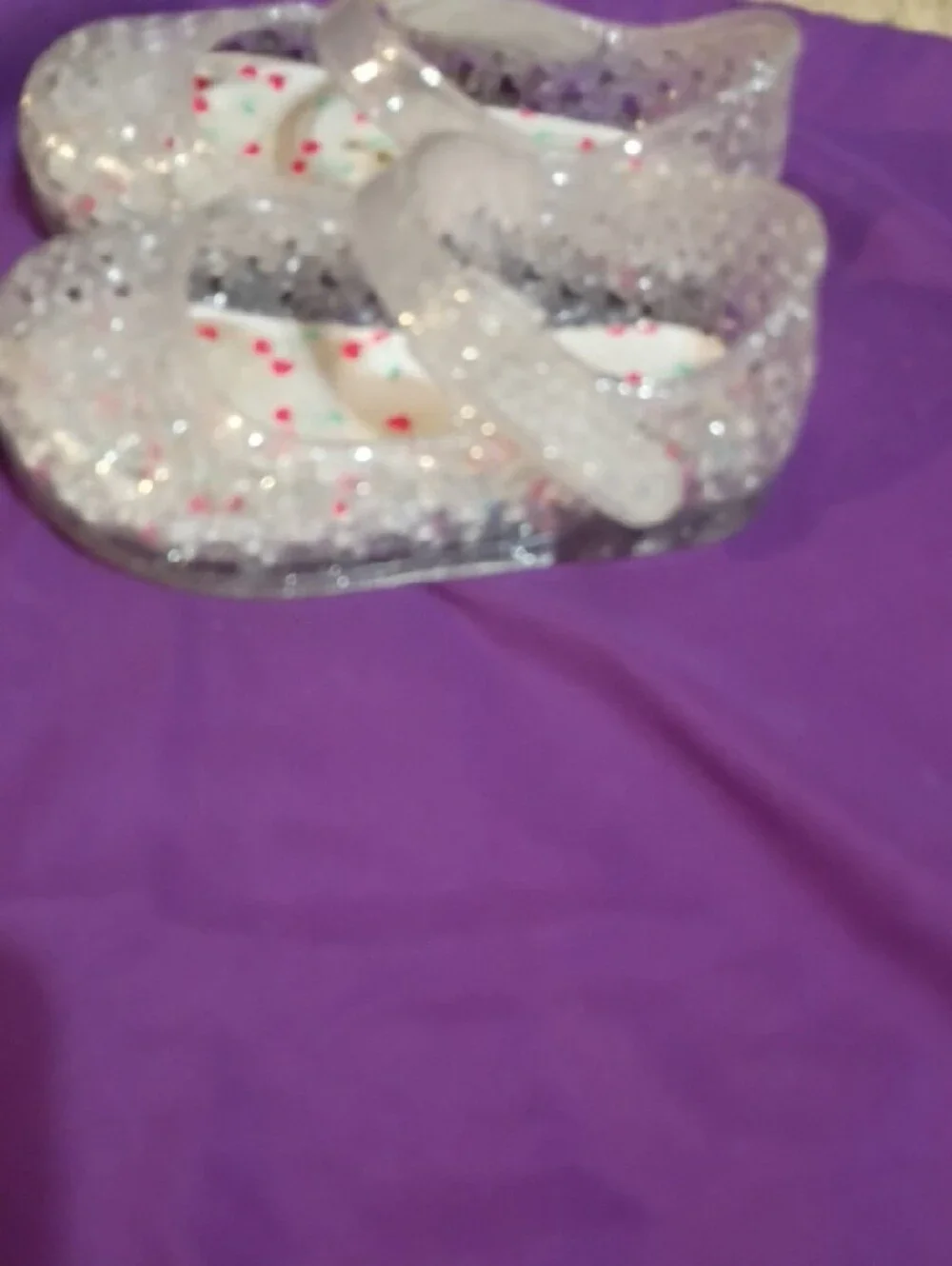 wonder nation Clear Glitter Jelly Mary Jane Sandals with Cherry Insole